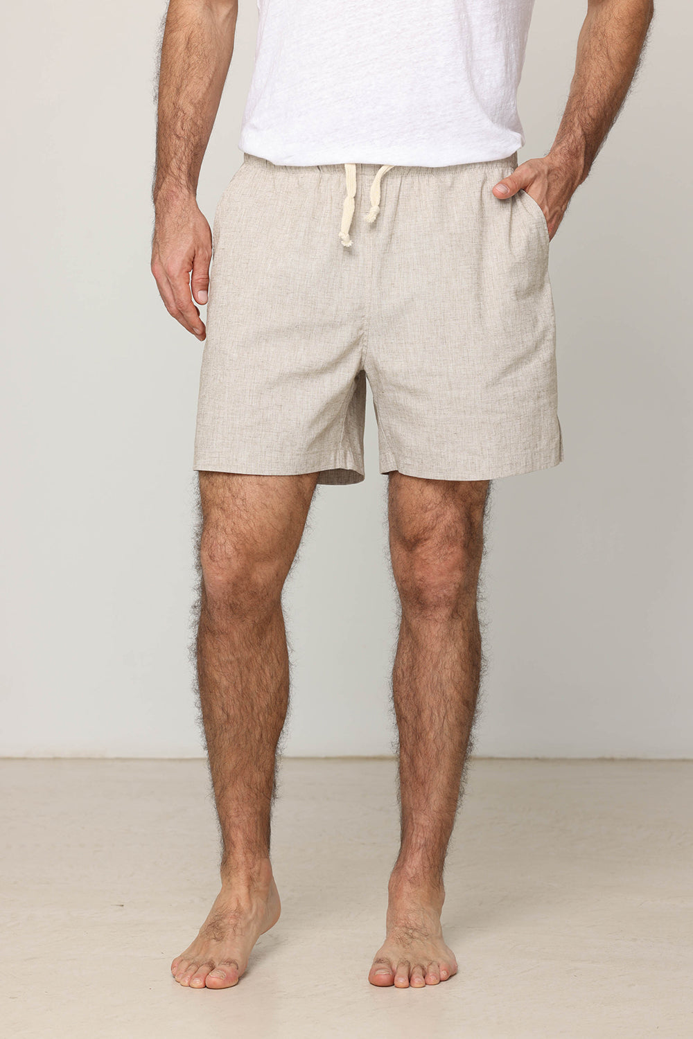 Men Short Linen Pants Natural – TAMU PANTS