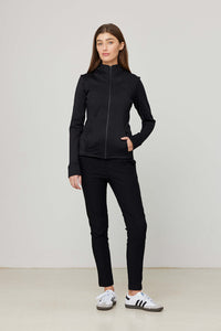 Elegant Slim Fit Zipper Sweatshirt Black
