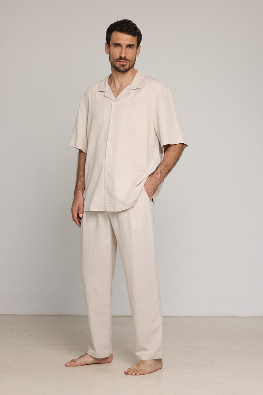 Men Linen Pants Cream