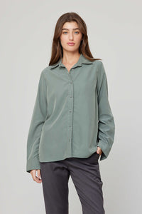 Dark Green Long Sleeve Buttoned Shirt