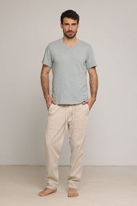 Linen Style T-Shirt Gray