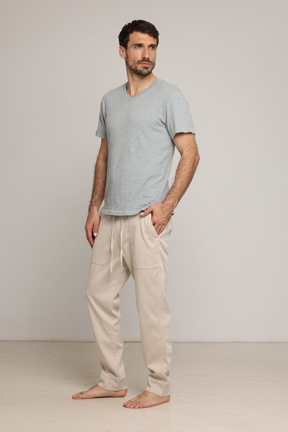 Linen Style T-Shirt Gray