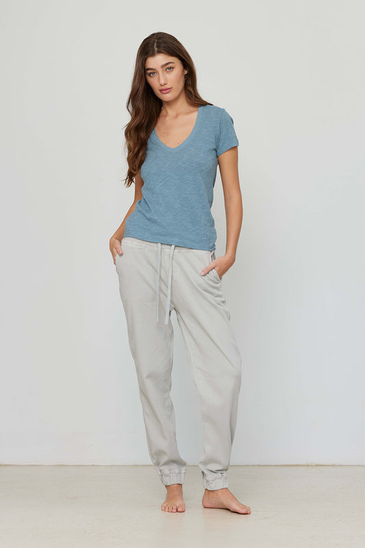 Linen Style T-Shirt Blue