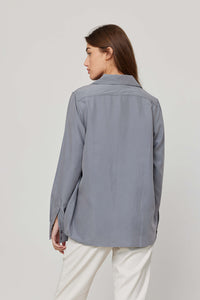 Gray Long Sleeve Buttoned Shirt