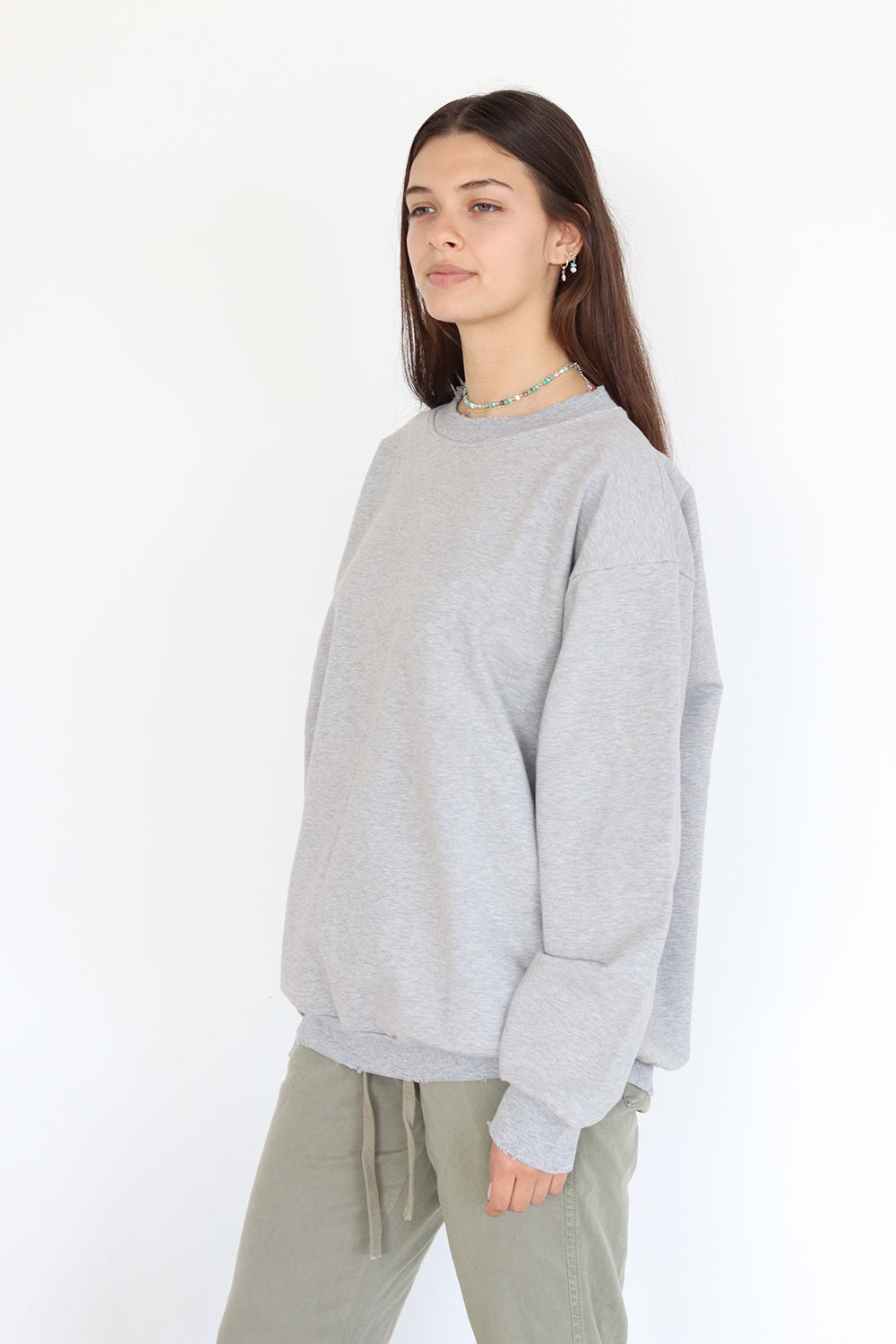 Unisex Sweat-Shirt Melange Gray