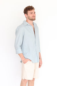 Ice Linen Long Sleeve Buttoned Shirt For Men