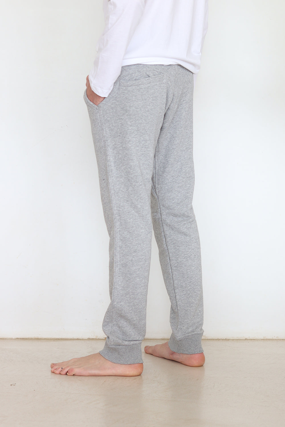 Men Sweat-Pants Melange Gray