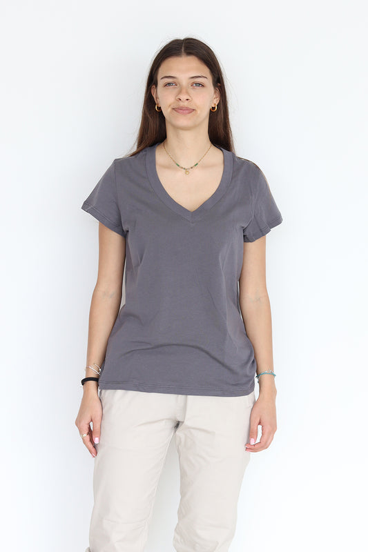 Cotton V T-Shirt Dark Gray