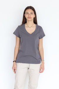 Cotton V T-Shirt Dark Gray