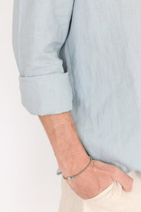 Ice Linen Long Sleeve Buttoned Shirt For Men